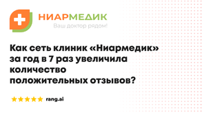 photo of article: Как сеть клиник «Ниармедик» за год в 7 раз увеличила количество положительных отзывов